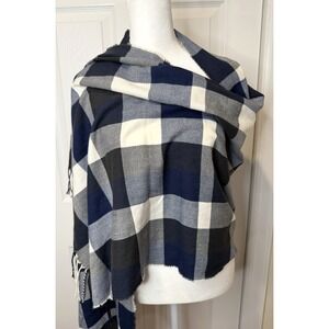 Plush Apparel Womens Plaid Rectangle Scarf Shawl Preppy Old Money Indie Cozy Y2K